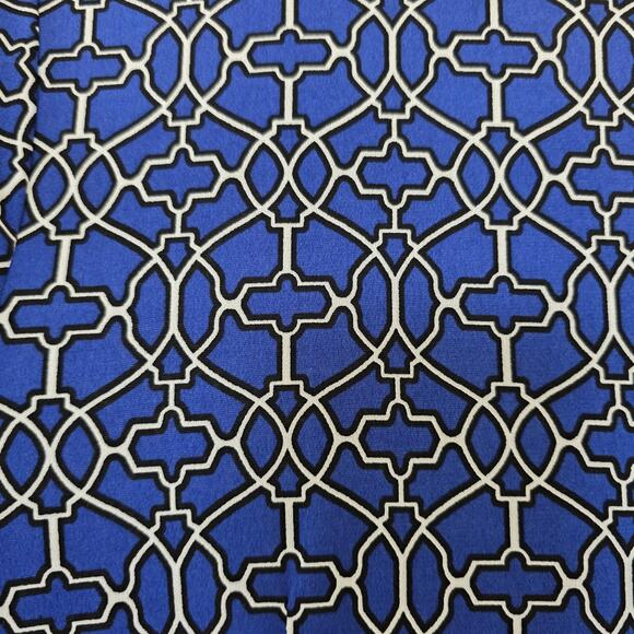 Laundry by Shelli Segal Blue Geometric Shirt Dress Belted Women Size 10 Classic - Picture 10 of 13